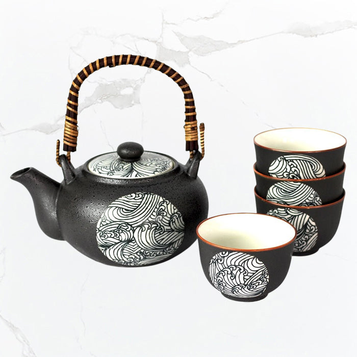 Aranami Wave 4 Cup Japanese Tea Set