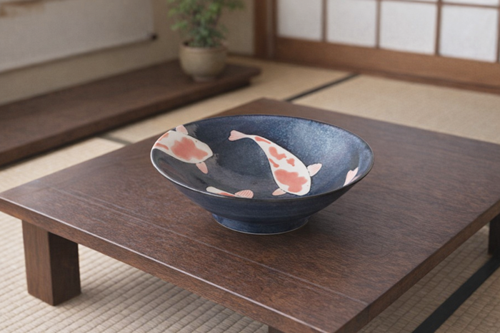 AIZOME KOI CARP - large bowl