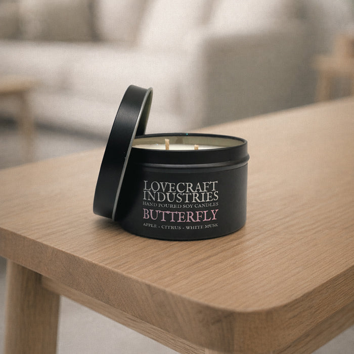 Butterfly - Apple & Citrus & White Musk Candle Tin 200g Soy Candle
