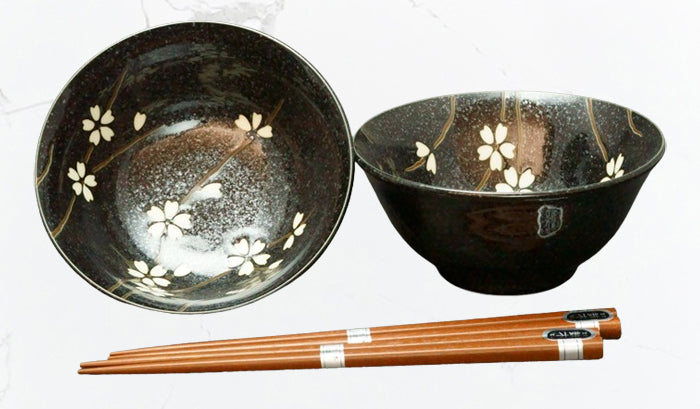 SOUSHUNKA 2 bowls with chopsticks