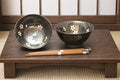 SOUSHUNKA 2 bowls with chopsticks