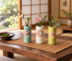 Spring Yuzen Tube Japanese Bud Vase