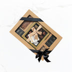 Just Because gourmet hamper with salted pistachios, smoked almonds and Belgian chocolate assortment, same day delivery Geelong